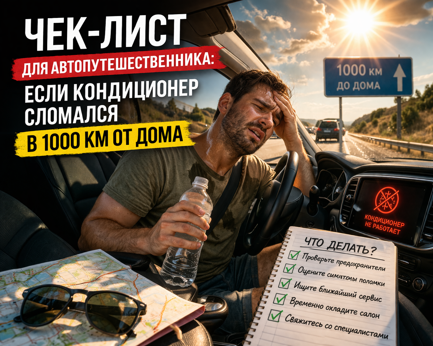 Поломка кондиционера в дальней поездке: чек-лист действий на трассе